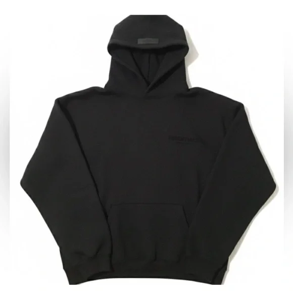 Essentials Black Hoodie Sweatshirt - Picture 1 of 7
